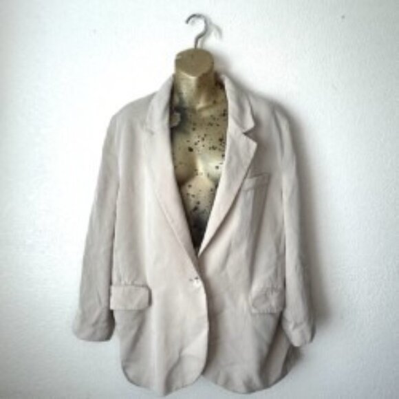 Zara Jackets & Blazers - ZARA Oversized Beige Blazer Jacket | Size L